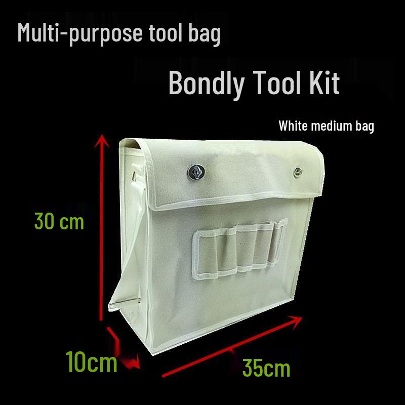 Extra Large Wear-Resistant Canvas Electrician Tool Bag with Shoulder Strap - Multifunctional Repair Bag