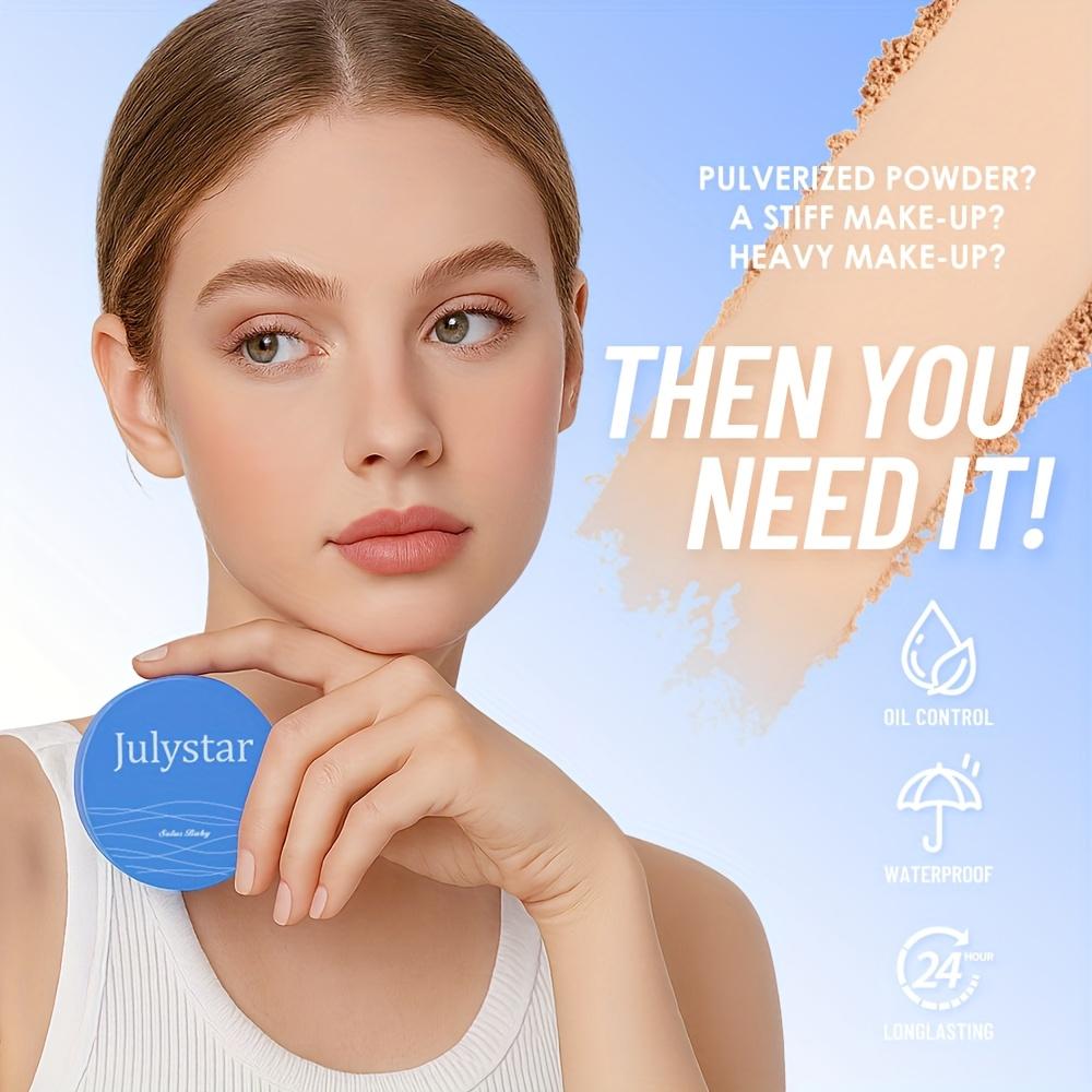 JULYSTAR Matte Face Setting Powder Oil-control Lightweight Radiant Foundation Pressed Powder Face Full Coverage Makeup Cosmetic