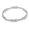Yhpup 3/4/5/6 MM Stainless Steel Beads Daily Handmade Elastic Bracelet Bangle Waterproof Wrist Wholesale Gold Color Jewelry Men