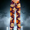 Women's Halloween Print Drawstring Wide Leg Pants for Casual Home Wear