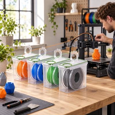 4Pcs Dustproof 3D Printing Filament Storage Box Moisture Proof Filament Dry Box  Universal