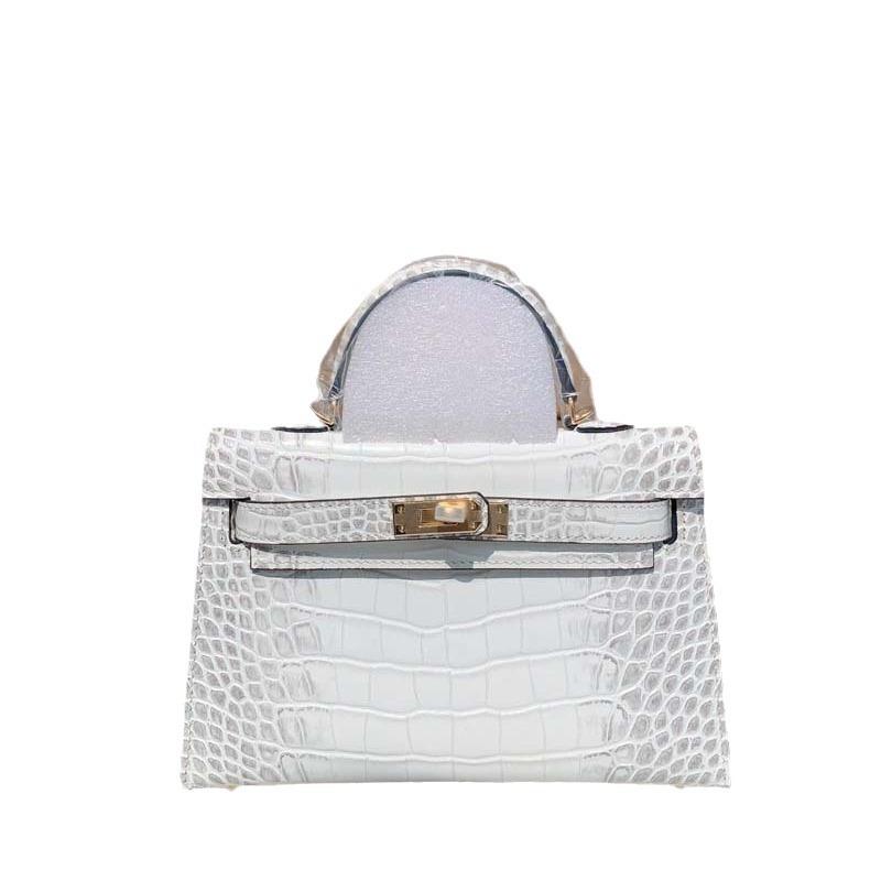 Bolsa de alta costura Himalaia segunda geração feminina couro com padrão de crocodilo bolsa de mensageiro portátil mini