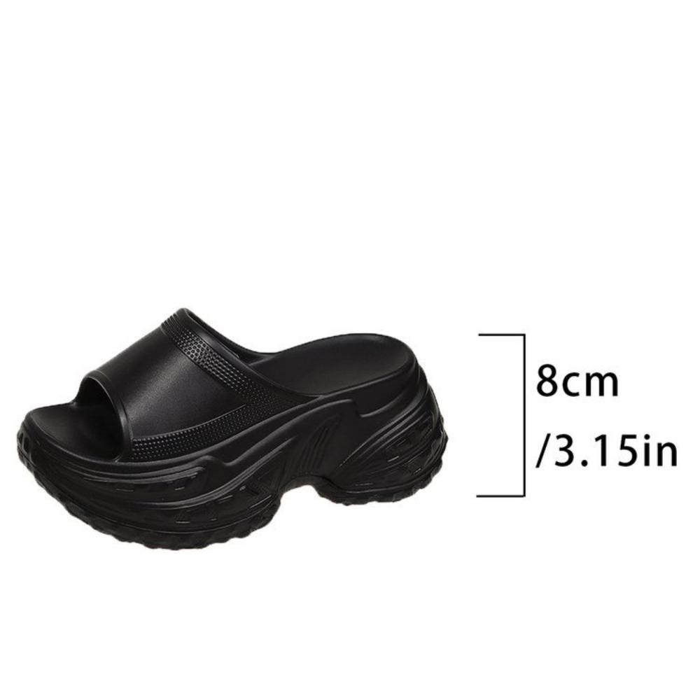 Fashion New Women's Slippers 2025 Summer Solid Round Toe Platform Beach Slippers Light Sandals Outdoor Casual Slippers Women