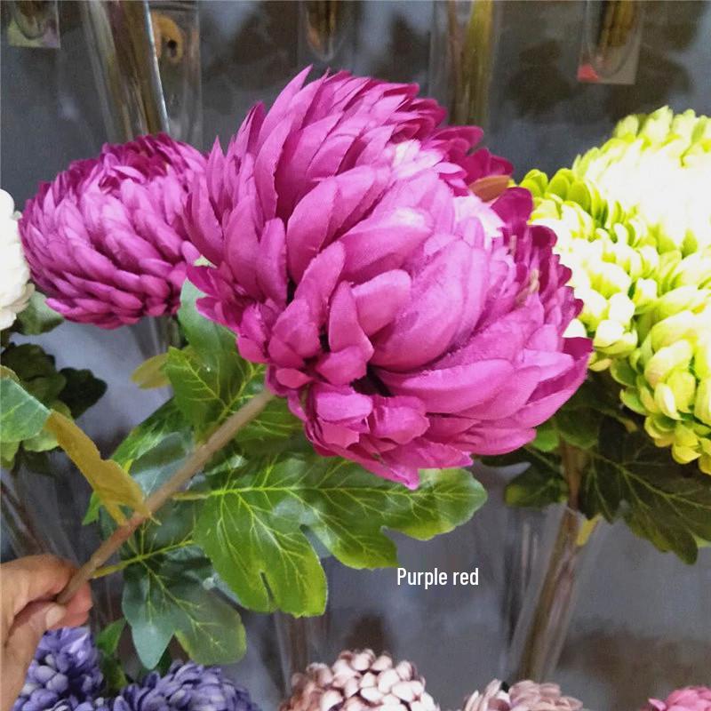 Large Artificial Chrysanthemum, Gaillardia, and Peony Flowers for Home Decor and Photo Props