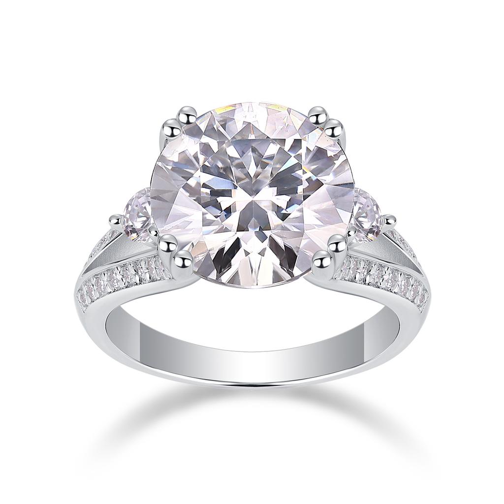 Big Stone 5 Carat D Color VVS1 Lab Diamond Engagement Ring S925 Sterling Silver with 18K Gold Rose Gold White Moissanite Rings