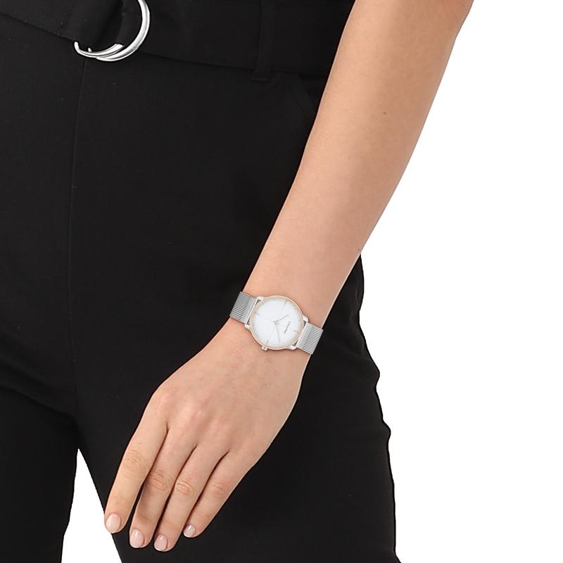 Calvin Klein Ewige Serie Uhr Quarzwerk Edelstahlarmband Weißes Zifferblatt Damenuhr Erhältlich Geschenkbox Einfache Stahlkette 25200157