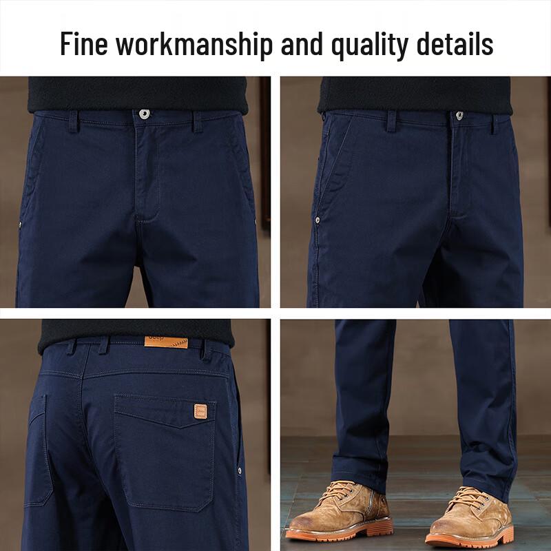 JEEP Men's Premium Straight-Leg Cotton Blend Casual Pants