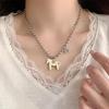 Modern Horse Shaped Titanium Steel Necklace 44cm Adjustable Chain Neckchain For Girls Teens Birthday Present