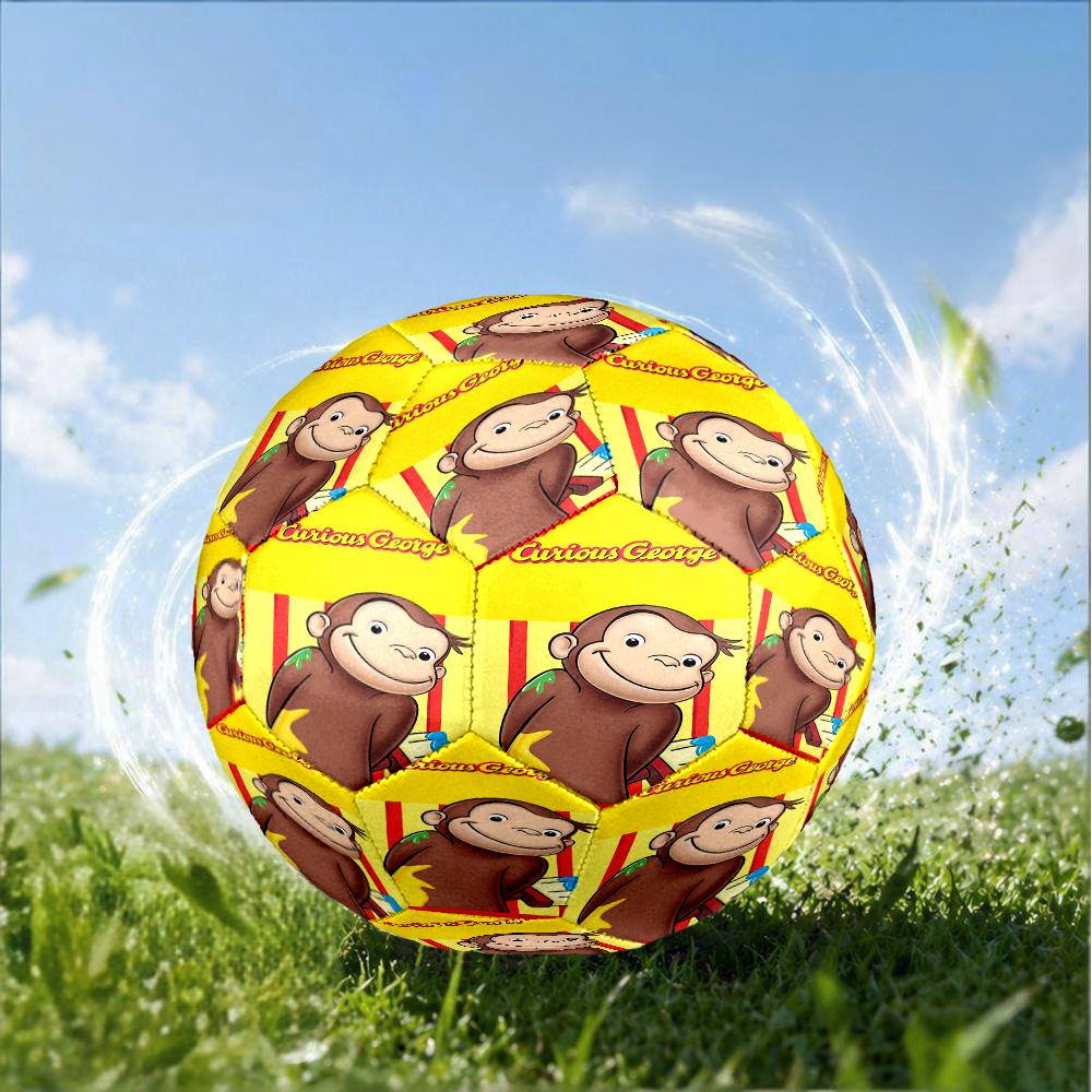 Curious George And Elephant Adventure Size 5 Soccer Ball,Indoor/Outdoor Suitable for Training Matches Tournaments Practice Games Perfect Gift for Fan
