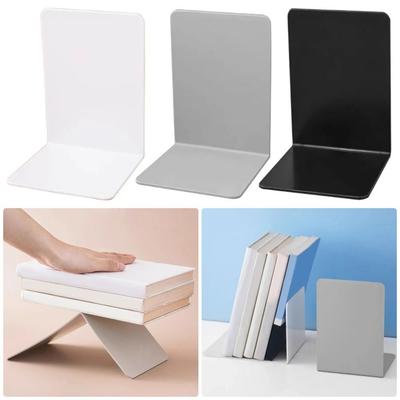 1/2Pcs L-Shaped Book Stoppers Holders with Anti-slip Design Book End Stand Rack  for Library Bedroom