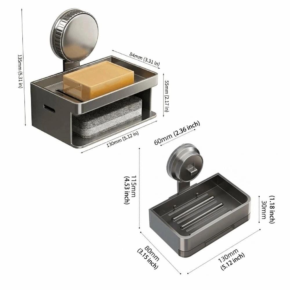 Waterproof Bathroom Soap Holder Suction Cup Soap Storage Rack Wall Mounted Soap Box  Bathroom