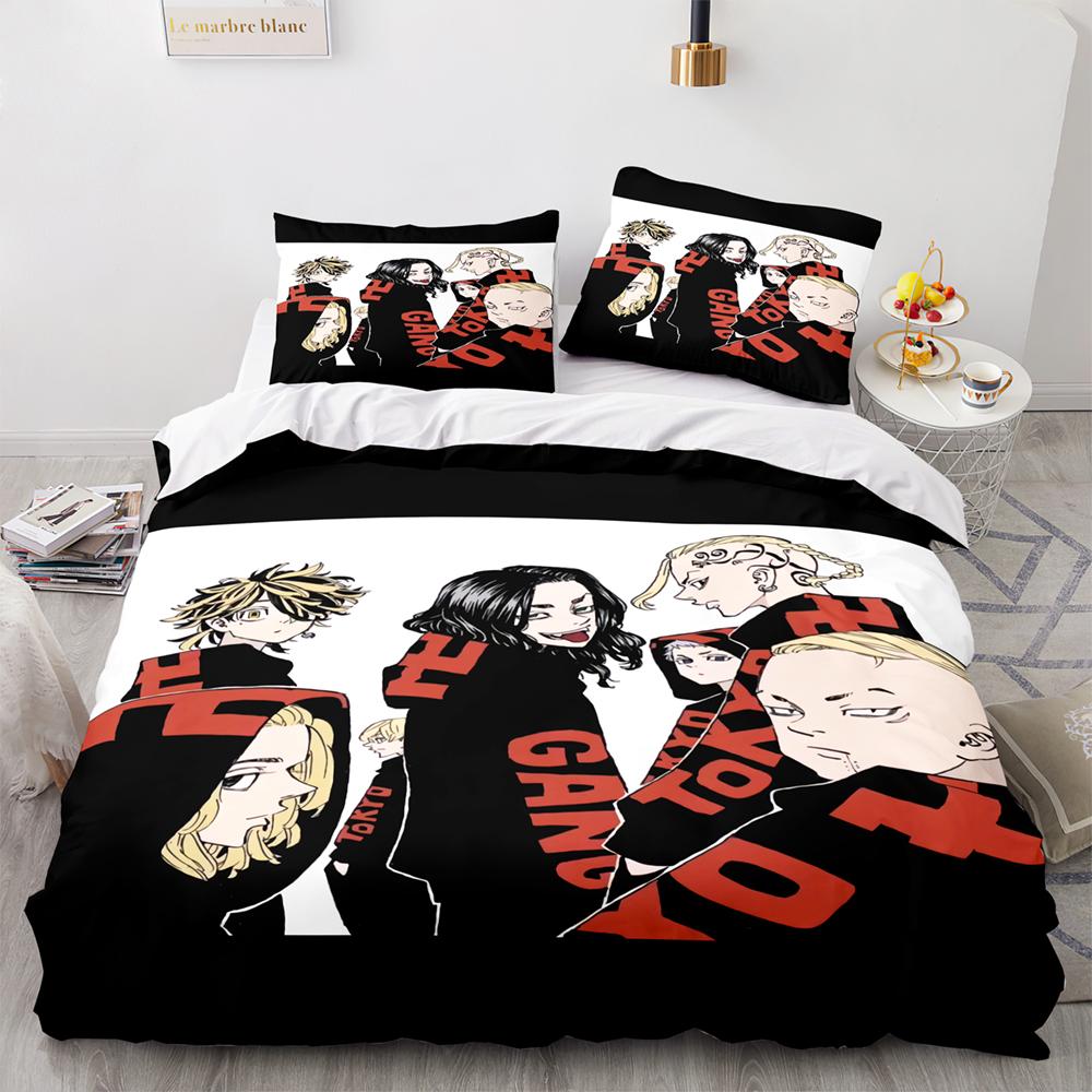 New Anime Tokyo Revengers Bedding Set Single Twin Full Queen King Size Bed Set Adult Kid Bedroom Duvet Cover Sets Home Textiles