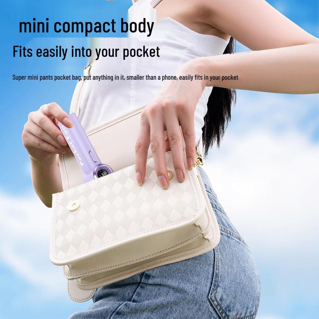 Portable Handheld T317 Fan: Strong Wind, Long Battery Life, Compact Design