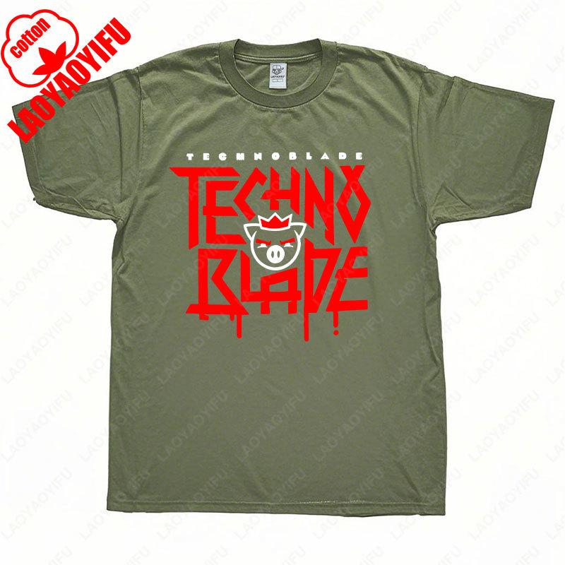 Technoblade Techno Agro Tee Dream Team SMP Merch T-Shirt Herren Damen Tshirt Sweatshirt Hip Hop Kurzarm Cotton Men Camisetas