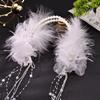 Fairy Bridal Wedding Headband Tiaras Hair Hoop Jewelry with Beaded Tassel for Birthday Stage Party Show Dress Up