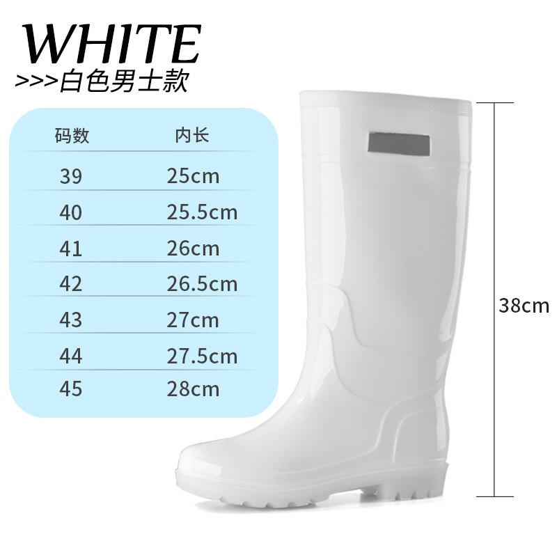 Fashion Comemore Autumn Boots Low Heels Rainshoes Couple Men Women High-barrel Waterproof Rain Boot Work Rubber Shoe Long Water Shoes 44