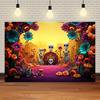 Halloween Eve Theme Skull Flowers Night Castle Moon Pumpkin Lights Skeleton Family Party Kids Photography Background Studio Prop390