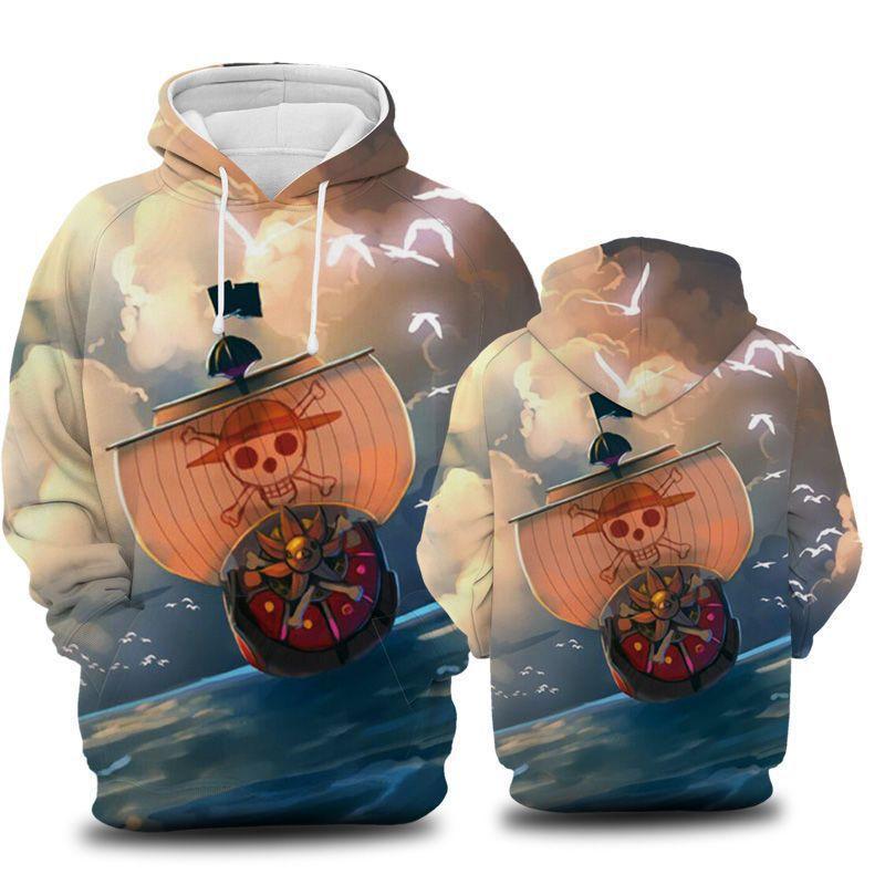 Anime Characters Peripheral Series 3D Digital Printing Long Sleeve Hooded Zip Men's Sweatshirt
