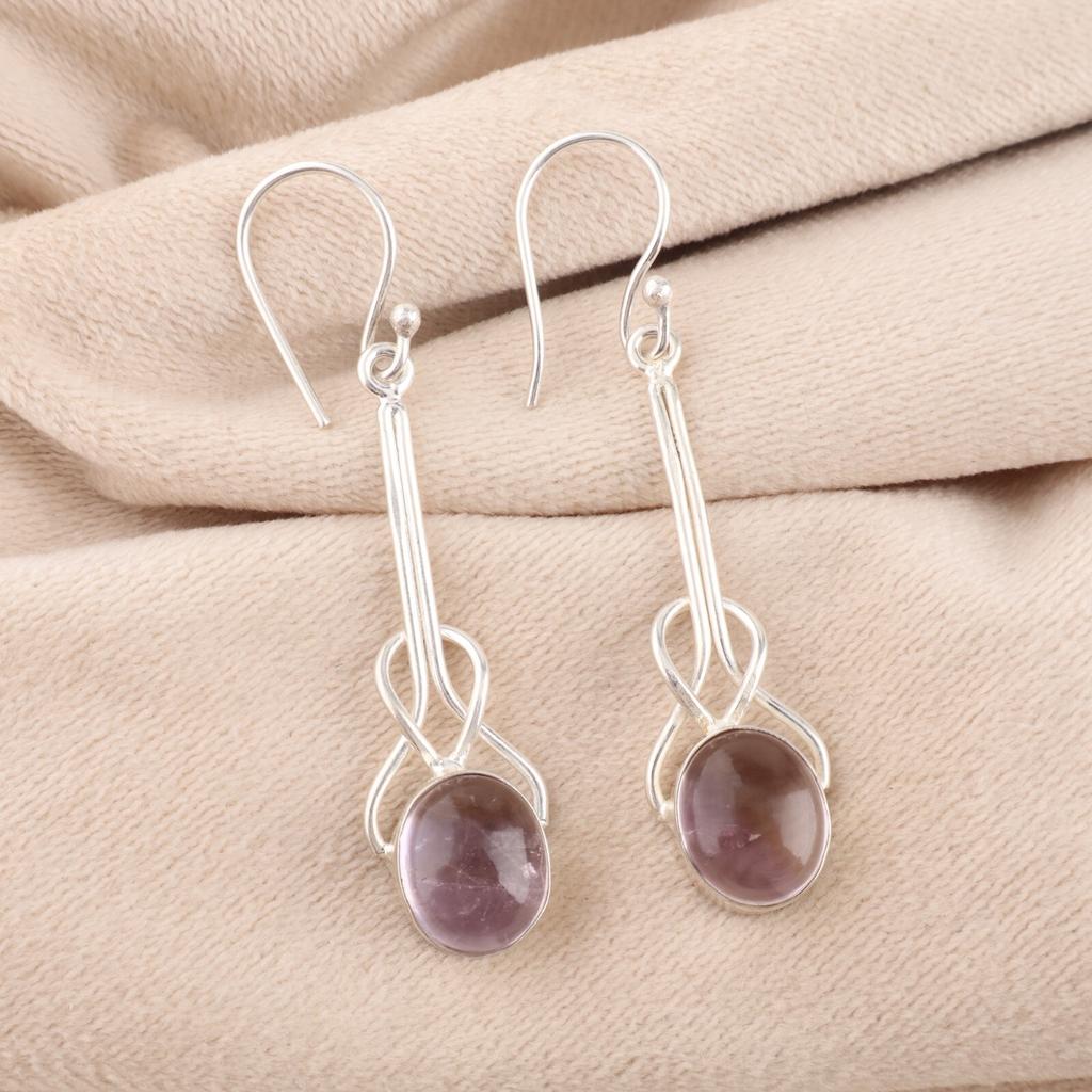 Ametrine Gemstone 925 Sterling Silver Jewelry Handmade Earrings 1.76" For Gift EE-171-29