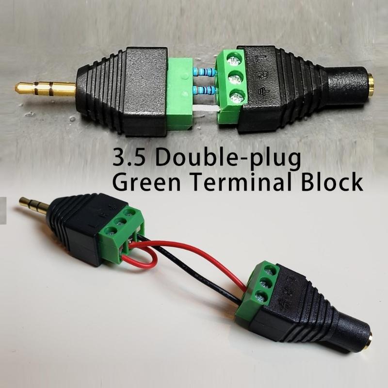 4pcs 3.5mm Balun Male To Screw Terminals Female Adapter Easy To Use for Microphones & Earphones Without Soldering