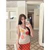 White One-word Shoulder Slanted Shoulder Beautiful Sling Vest Women's Summer Sleeveless Outer Wear Slim Short Swing Neck Top