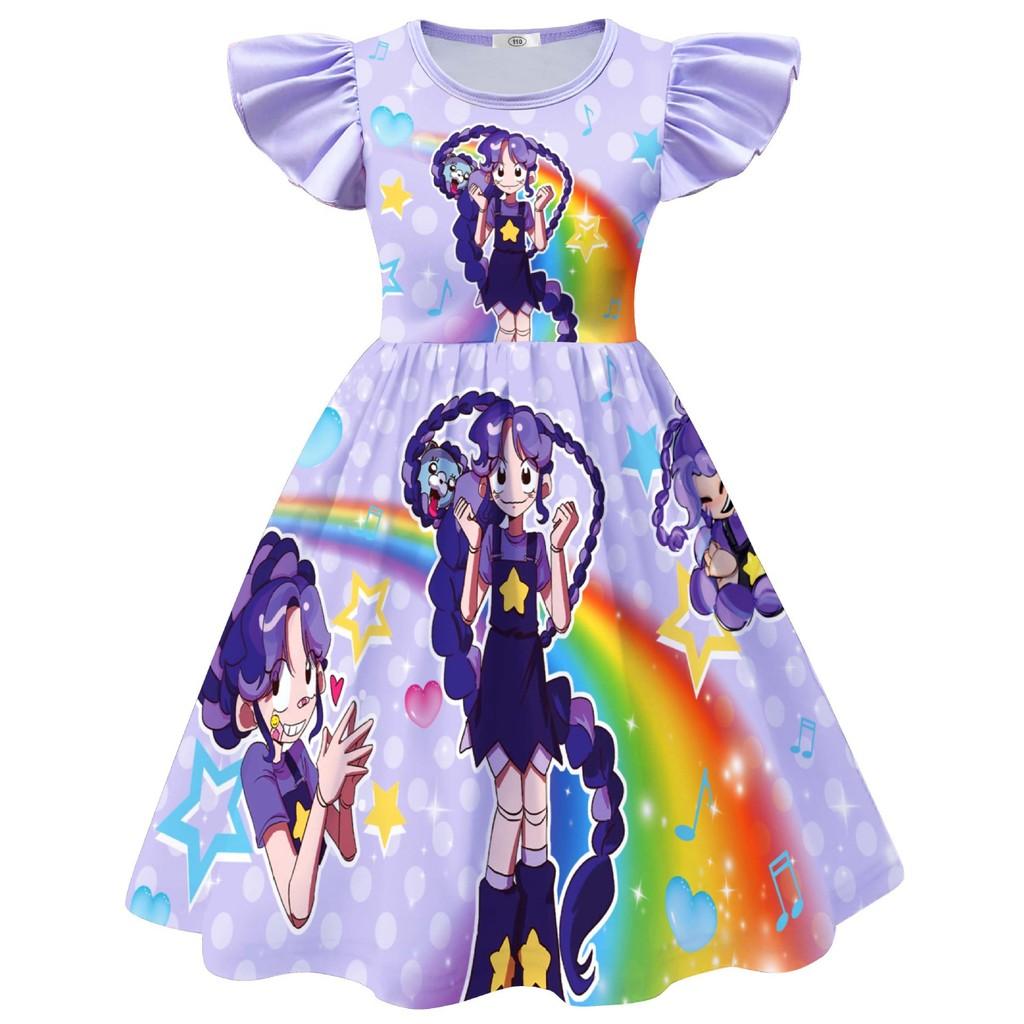 

88463 Kid Girls Lily Lovebraids Music Printed Ruffle Dress 150cm фіолетовий