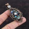 Evil Eye Copper Multi Turquoise Pendant Copper Wire Wrapped Pendant Moonstone Gemstone Pendant Copper Jewelry Gift For Her Handmade Pendant