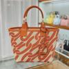 2025 Handmade Genuine Leather & Canvas Tote - Colorful Women's Garden Shopping Bag
