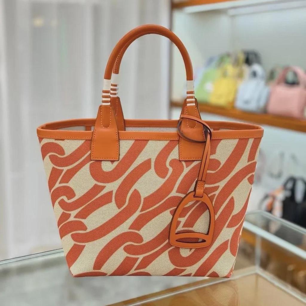 2025 Handmade Genuine Leather & Canvas Tote - Colorful Women's Garden Shopping Bag