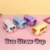 500ml Bus Straw Cup Leak-Proof Car Bear Design Water Cup Kawaii Children Water Jug  Outdoor