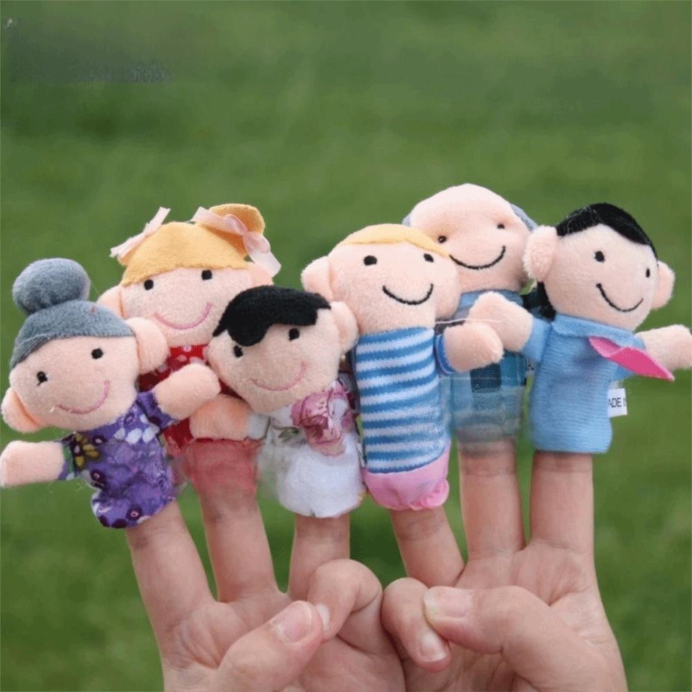 Lot de 6 Marionnettes à Doigts Douces en Peluche Marionnettes en Tissu Velours Jouets Jouets d'Éveil Jouets pour l'Heure du Conte