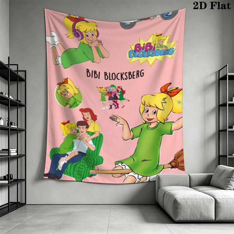 Bibi Blocksberg Wall Tapestry Aesthetic Wall Hanging Printed Fabric Blanket Decorative Tapestries for Bedroom Living Room Home Decor