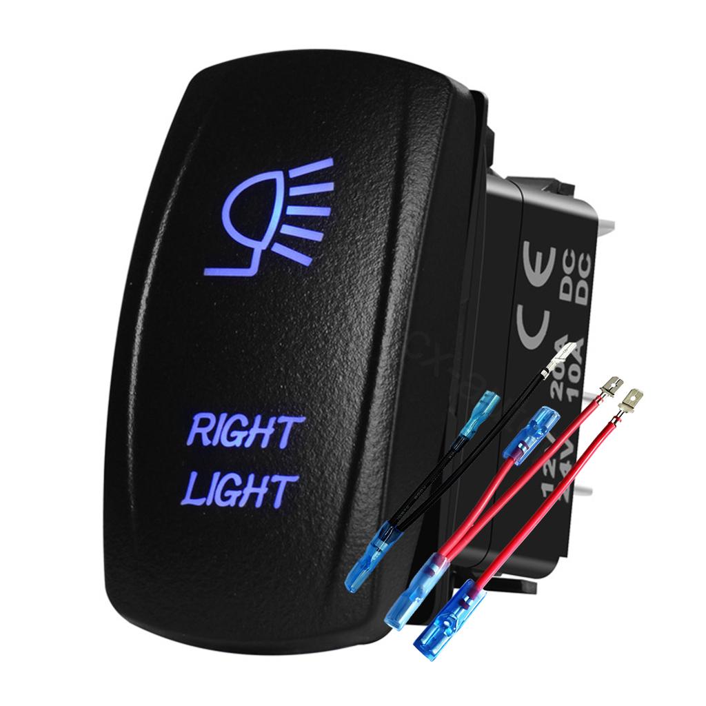 12V 24V Boat Trim Tabs Switch (ON)-OFF-(ON) Momentary Rocker Switch Waterproof Blue Light ON-OFF Toggle Switch With Harness Switches4