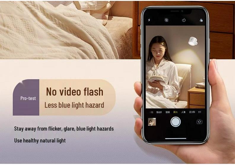 Rechargeable Wireless No-Drill Magnetic Bedside Reading Light with Remote Control