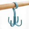Four-claw Hook, Multi-functional and Rotatable, Scarf and Bag Storage Rack, Non-drilling Plastic Hook, Thickened Coat and Hat Hook