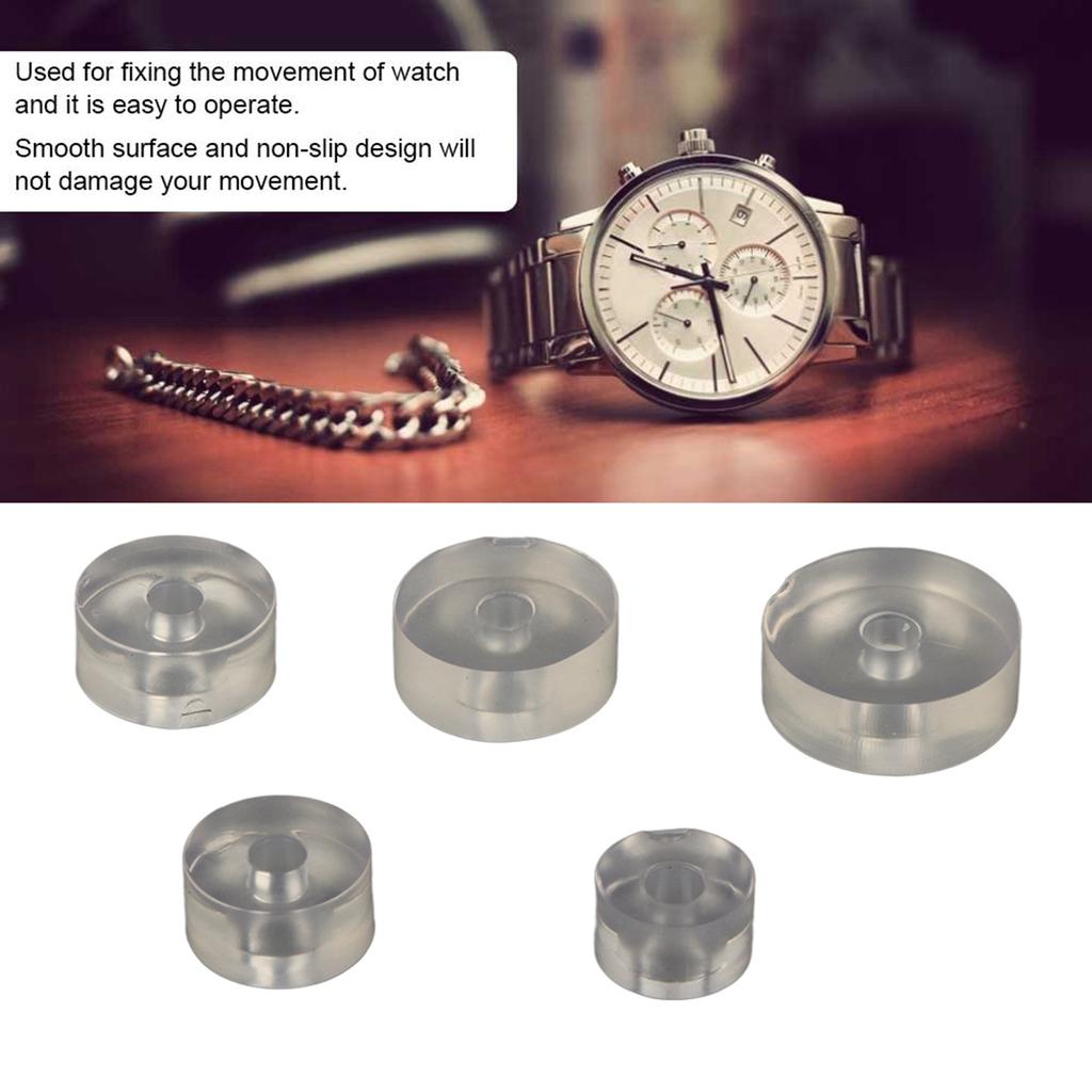 5pcs Set Watch Movement Cushion Holder Protective Casing Pad Watch Repairing Tool
