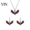 Spooky Spider Web Earrings Gothic Bat Halloween Accessory, Vintage Punk Necklace, Viking Jewelry for Style Dangle Drop Cosplay Party Fashionable Sets