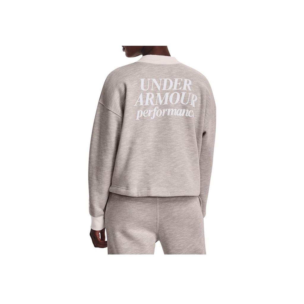 Under Armour Color Block Letter Print Pullover Sweatshirt Women Sweatshirt Gray 1374108-100