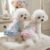 Korean Sweet Dog Princess Dress Lace Strap Dog Puff Skirt Fashion Lovely Pet Suspender Skirt  Party