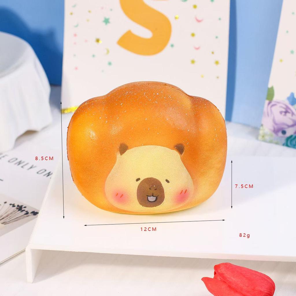 1Pcs Bear Simulation Decompression Pinch Music Student Opening Gift Bear Simulation Bread Slow Rebound Pinch.