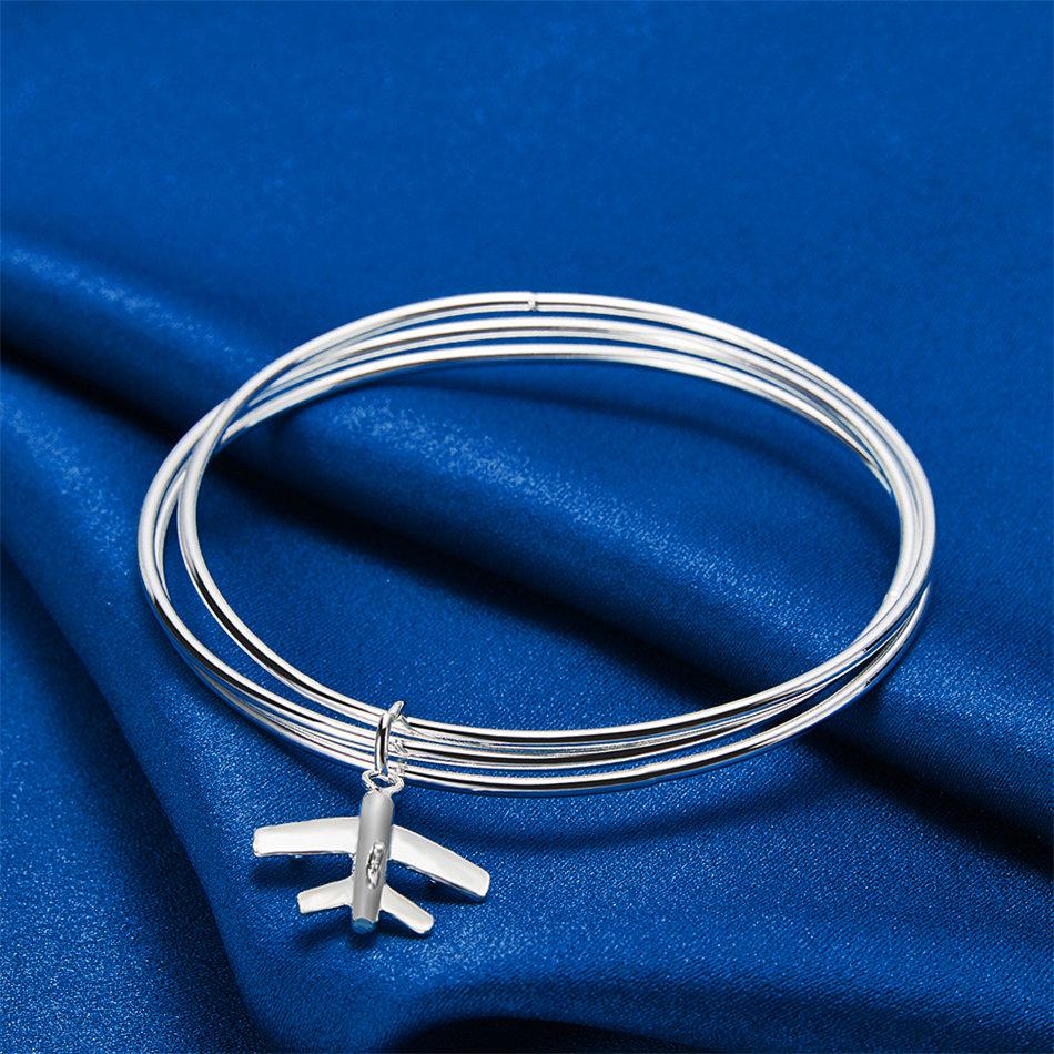 Fashionable 925 Sterling Silver Exquisite Aircraft Bracelet Women Party Wedding Jewelry Accessories