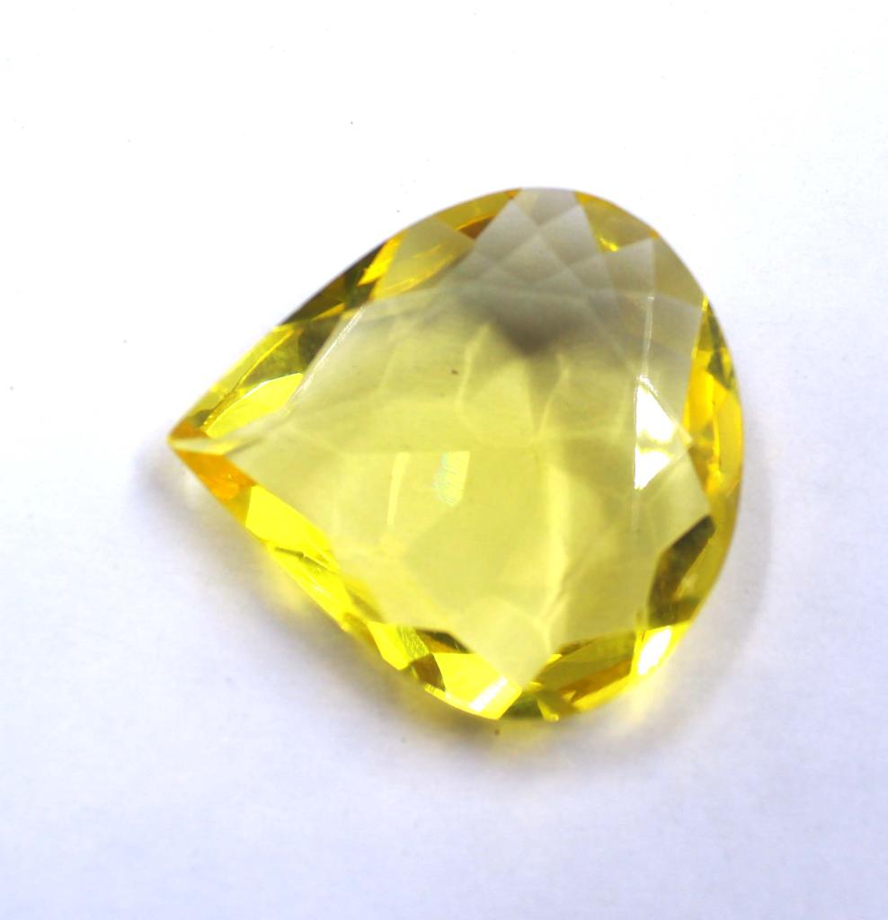 95.90 Carat Exclusive Quality EGL Pear Shape Certified Yellow Citrine Lab Created Gemstone SN393