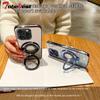 Glitter Plating Magnetic Holder Phone Case For OPPO Reno 12 12F 11 11F 10 8 7 Pro Plus 4G 5G Cover