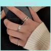 Korean Ins Style Minimalist Chain Design S925 Silver Geometric Ring For Women
