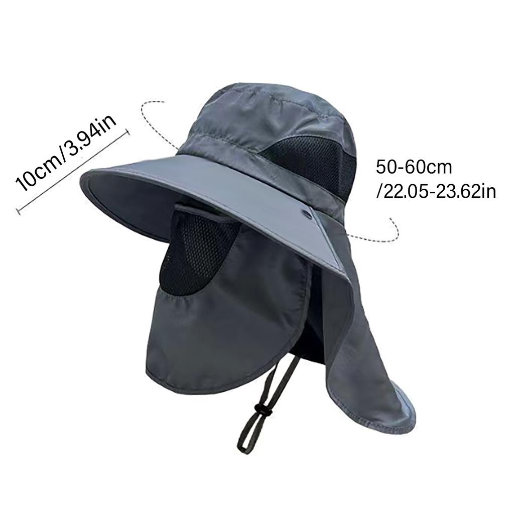 Foldable Sun Protections Hat Hikings Camping Casual Fishing Caps with Neck Flap Breathable Wide Brims Bucket Hat
