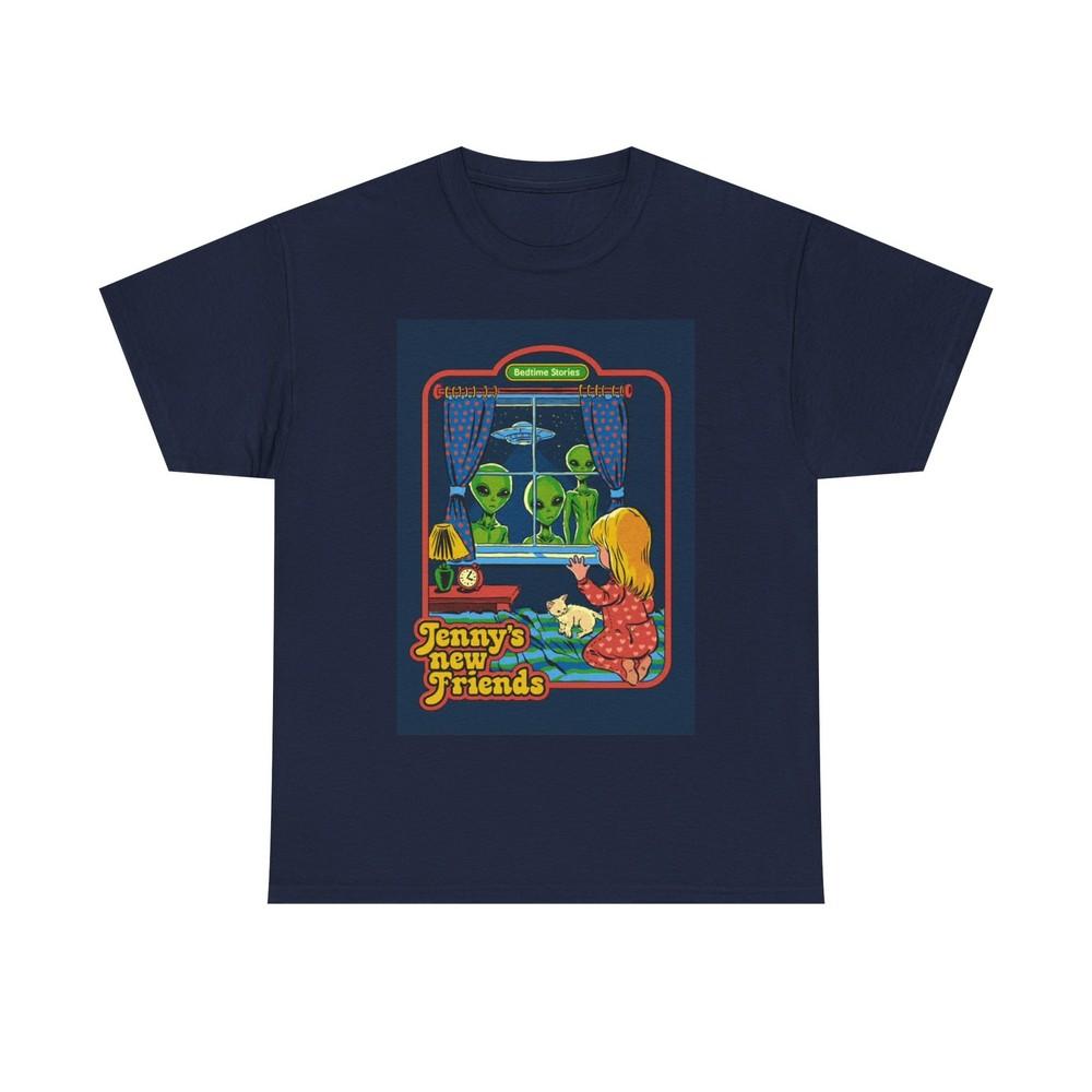 Смешная футболка с пришельцем 80-е Комедийный стиль для детей Унисекс Плотный хлопок 4XL