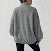 New Women’s Stylish Quilt Coat Zipper High Neck Long Sleeve Loose Pullover Coat with Pocket Casual Warm Fashion Solid Coat Soft Comfortable Work Coat