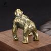 Solid Brass Gorilla Small Statue Office Desk Ornament Decoration Crafts Collection Animal Orangutan Figurine Miniature Toy Gifts