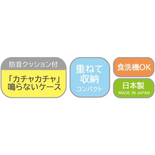 Skater Chopsticks, 18cm, Spoon, and Chopstick Case, Slim Combination Set, Antibacterial, Sage Green, for Adults and Women, CAC1AAG-A