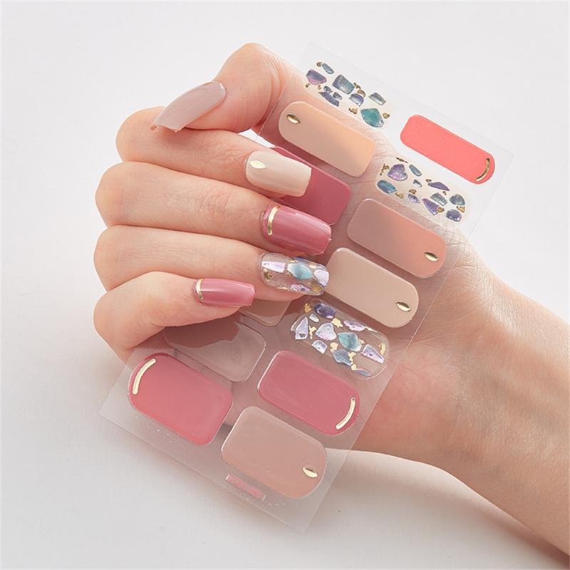 Pegatinas de Uñas de Cobertura Completa Esmalte de Uñas de Moda Decoración de Uñas Brillo Espumoso Autoadhesivas Manicura Diseñador Pegatina de Arte de Uñas